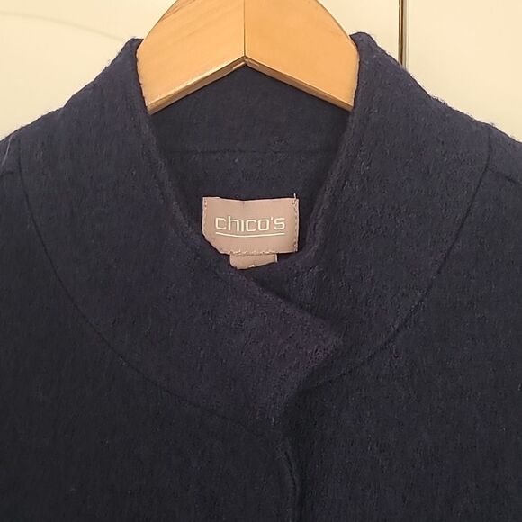 Chico's Boiled Wool Vest Navy Blue Size 1 (M) - Picture 5 of 13